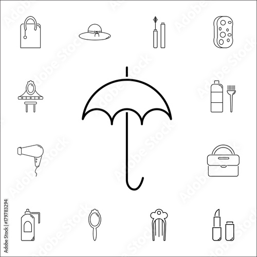 Umbrella icon. Set of woman accessories icons. Web Icons Premium quality graphic design. Signs, outline symbols collection, simple icons for websites, web design, mobile app photo