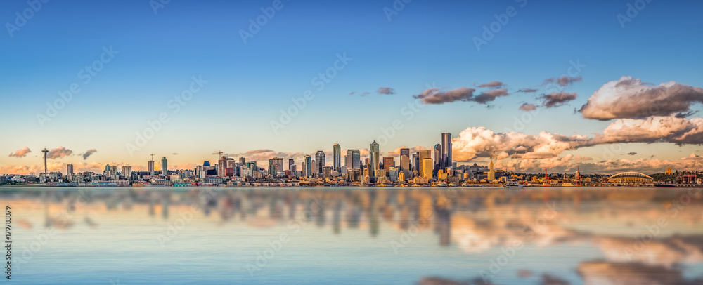 Seattle Panorama - obrazy, fototapety, plakaty 