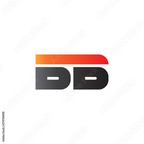 Initial letter BB, straight linked line bold logo, gradient fire red black colors