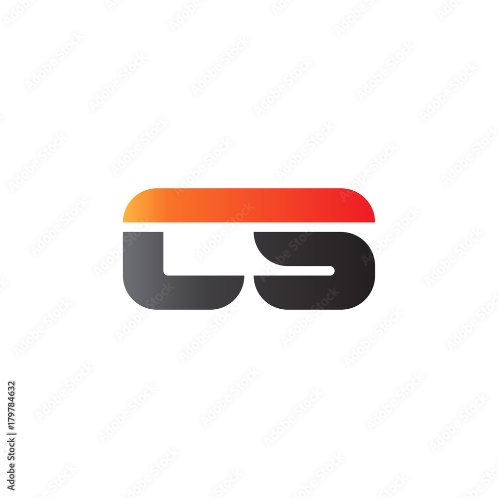 Initial letter CS, straight linked line bold logo, gradient fire red black colors Initial letter CS, straight linked line bold logo, gradient fire red black colors