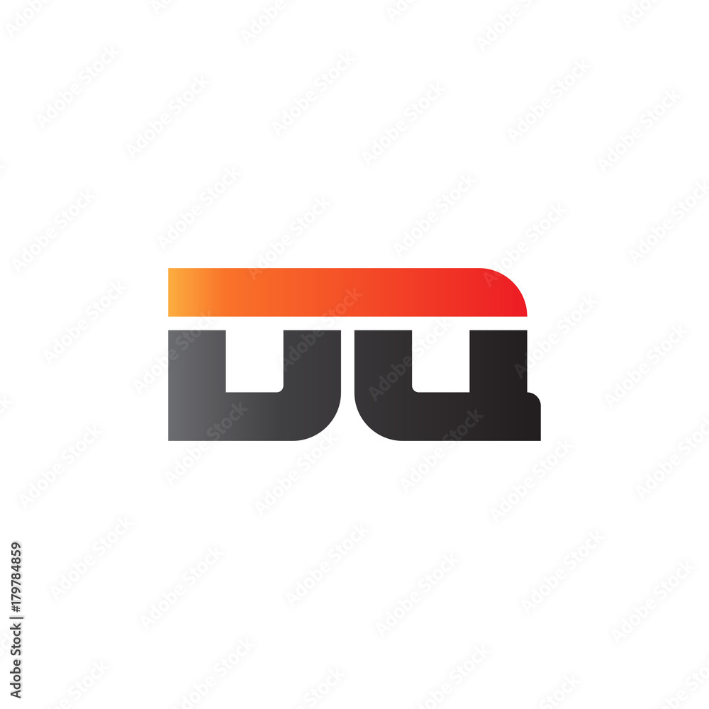 Initial letter DQ, straight linked line bold logo, gradient fire red black colors Initial letter DQ, straight linked line bold logo, gradient fire red black colors