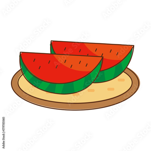 Watermelon served