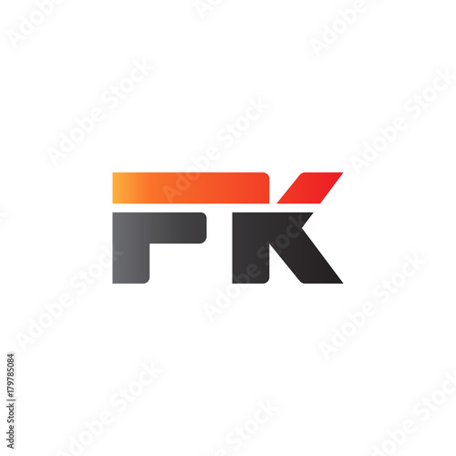 Free Download Initial letter FK, straight linked line bold logo, gradient fire red black colors - GFXLoad
