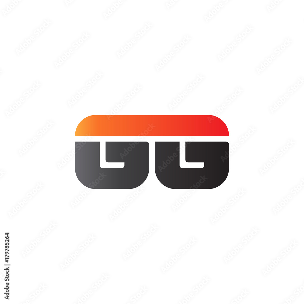 Initial letter GG, straight linked line bold logo, gradient fire red black colors Initial letter GG, straight linked line bold logo, gradient fire red black colors
