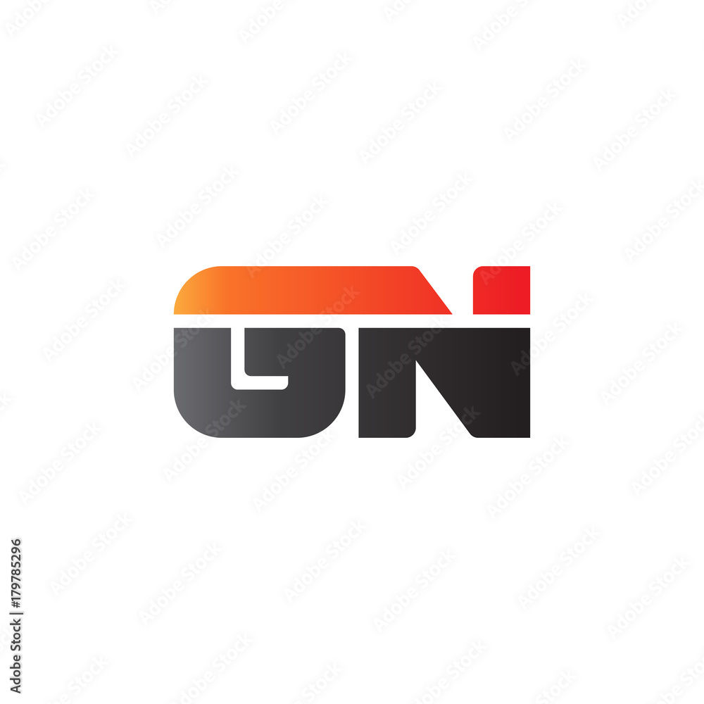 Initial letter GN, straight linked line bold logo, gradient fire red black colors Initial letter GN, straight linked line bold logo, gradient fire red black colors
