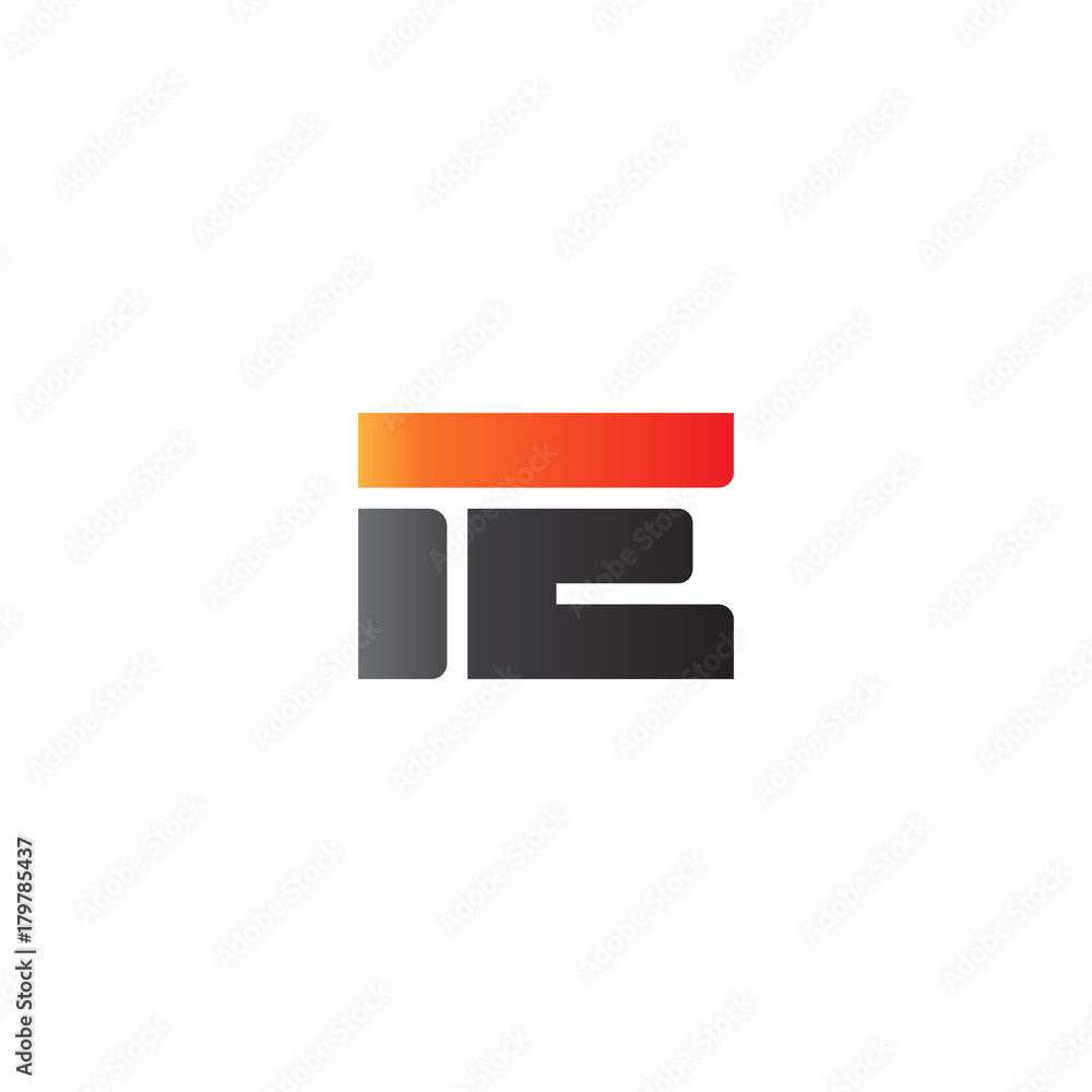 Initial letter IE, straight linked line bold logo, gradient fire red black colors Initial letter IE, straight linked line bold logo, gradient fire red black colors
