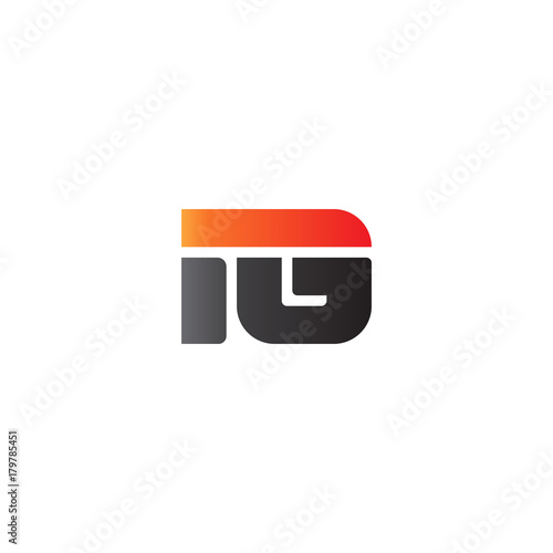 Initial letter IG, straight linked line bold logo, gradient fire red black colors