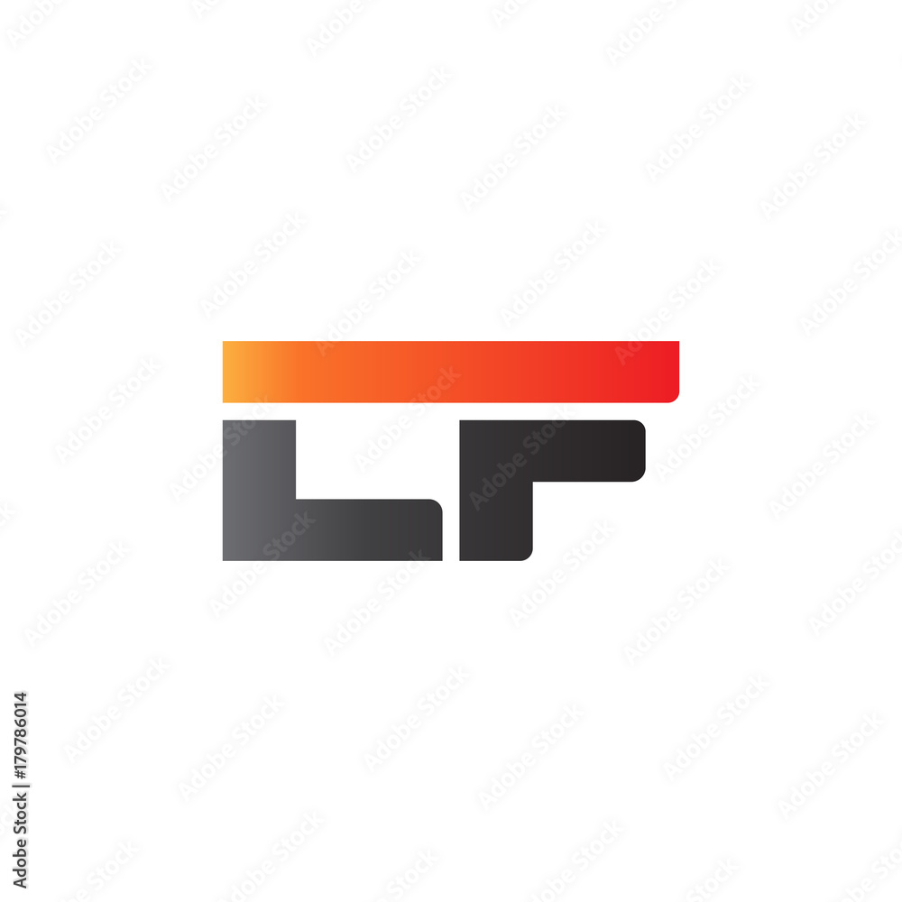 Initial letter LF, straight linked line bold logo, gradient fire red black colors Initial letter LF, straight linked line bold logo, gradient fire red black colors