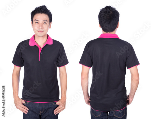 man black with polo shirt on white background