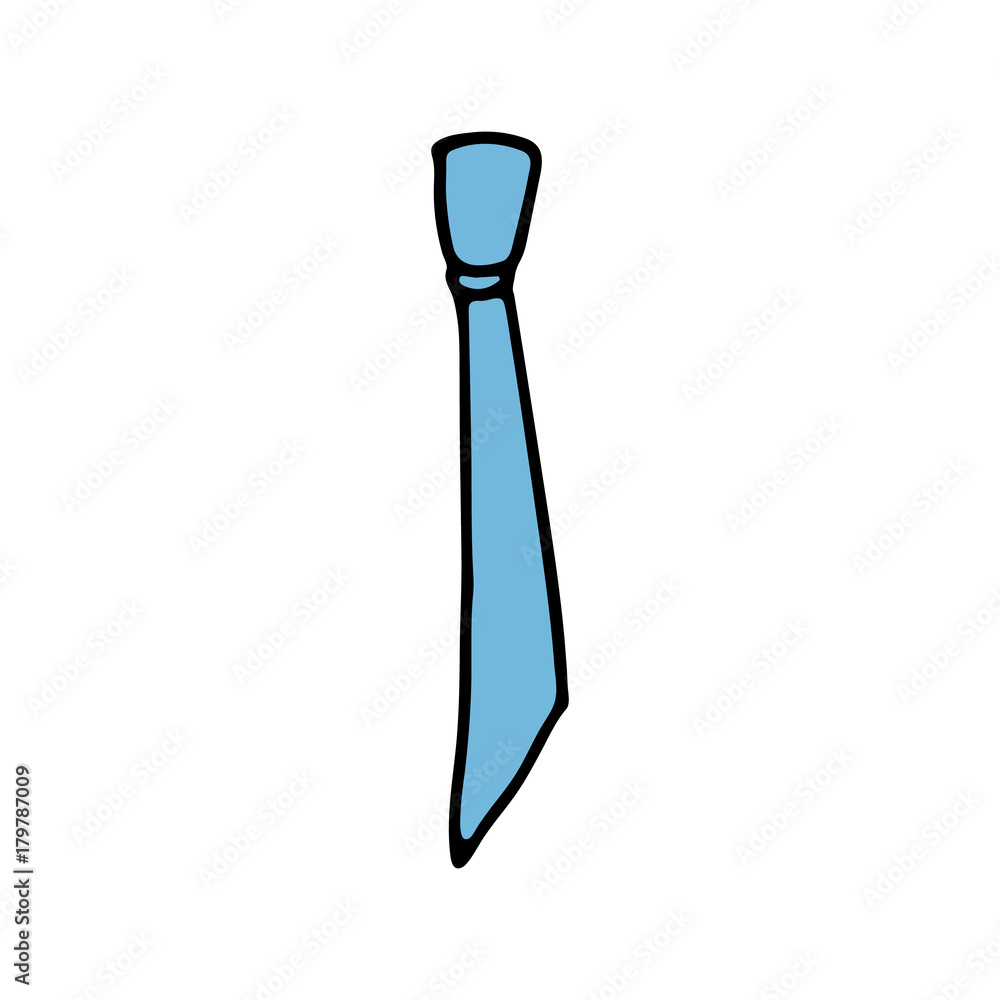 Tie cartoon hand drawn icon isolated on white background Tie cartoon hand drawn icon isolated on white background