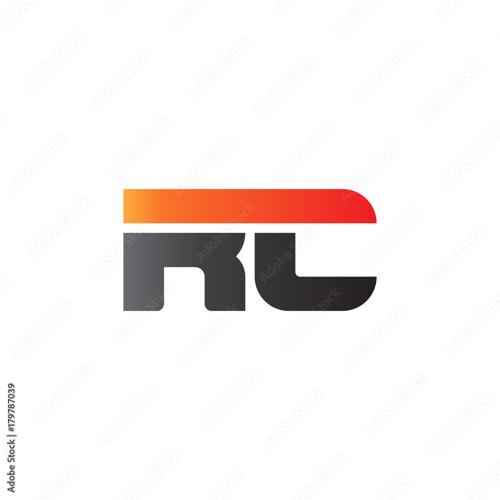 Initial letter RC, straight linked line bold logo, gradient fire red black colors Initial letter RC, straight linked line bold logo, gradient fire red black colors