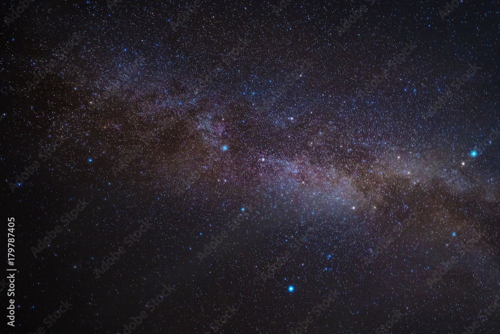 Milky way galaxy with Bright Stars  and space dust