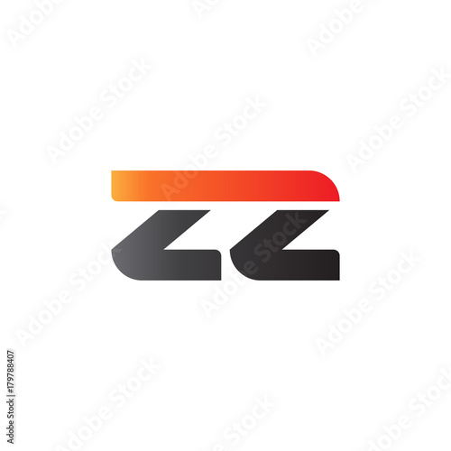 Free Download Initial letter ZZ, straight linked line bold logo, gradient fire red black colors - GFXLoad