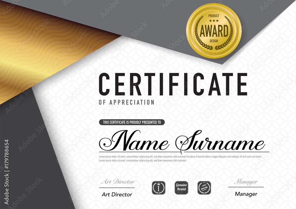 Fototapeta premium Certificate template luxury and diploma style,vector illustration.