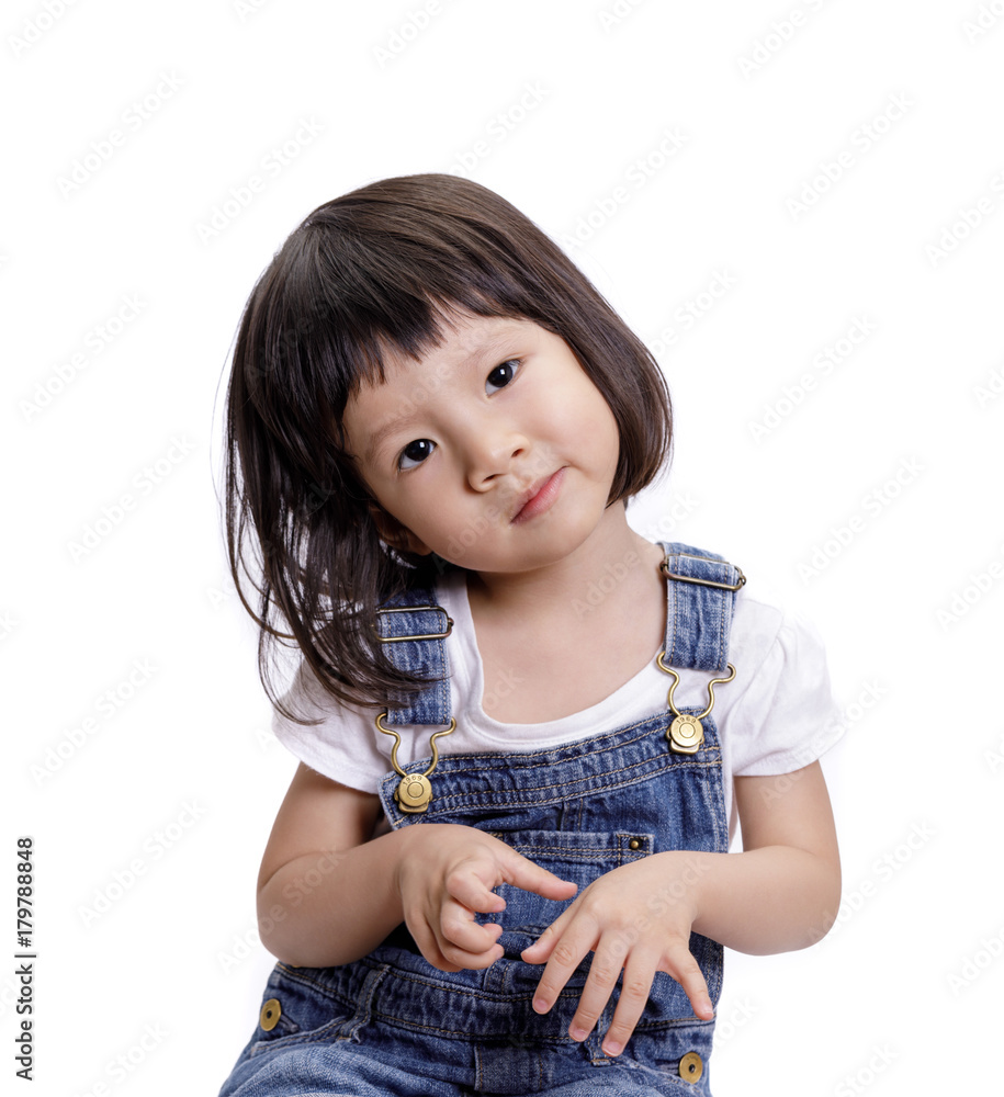 Portrait of baby girl, Portrait of little girl isolated on white background