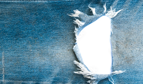 torn denim jeans texture with space for text