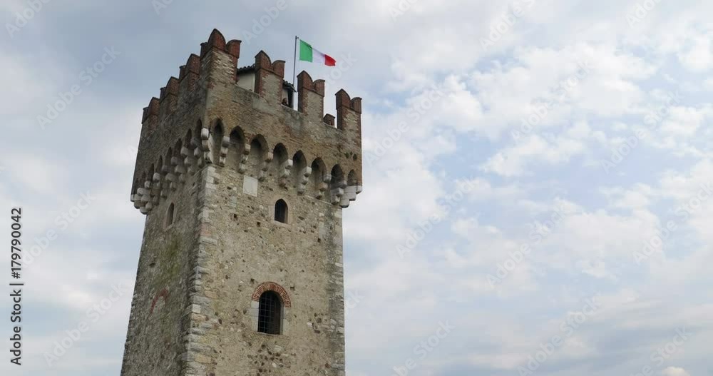 Sirmione_castlScaliger castle, a medieval fortress in ancient Sirmione town. Lake Garda, Italy Sirmione_castlScaliger castle, a medieval fortress in ancient Sirmione town. Lake Garda, Italy