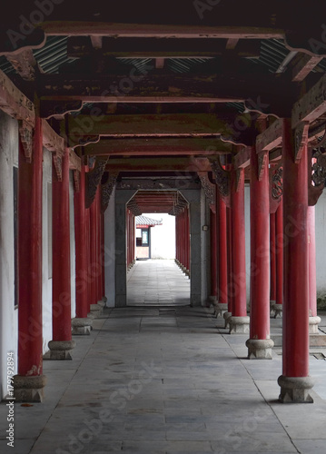 the especially art of Chinese style at the part of temple.