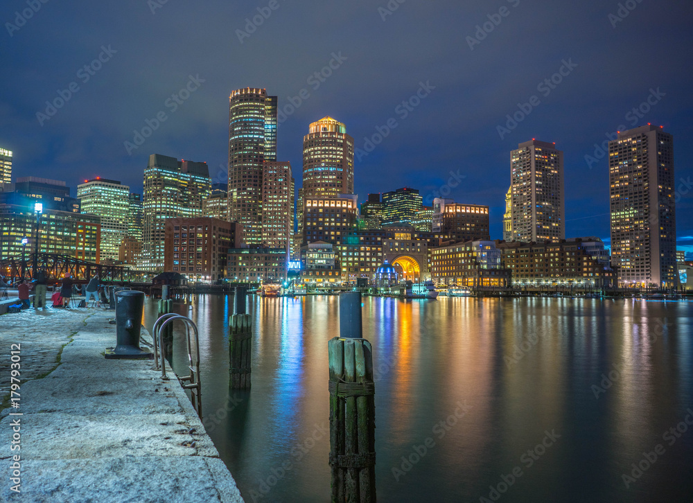 Fototapeta premium Boston Skyline at Night