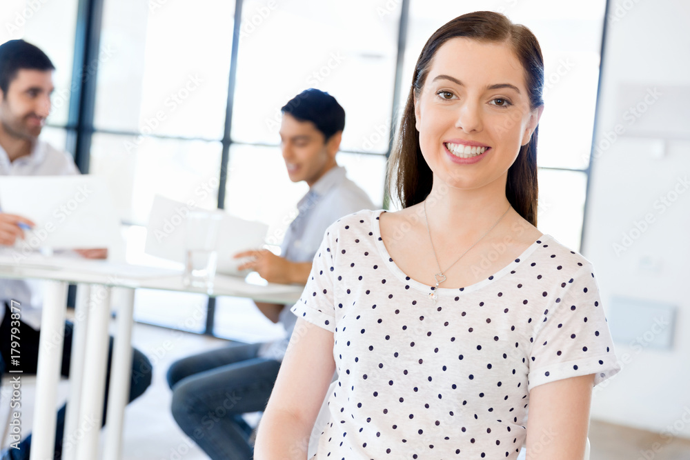 Fototapeta premium Happy entrepreneur or freelancer in an office or home
