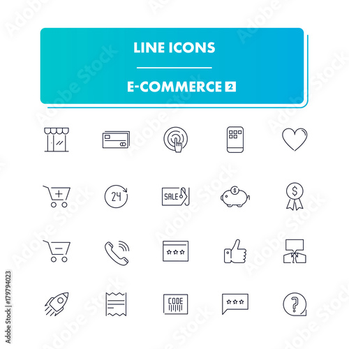 Line icons set. E-commerce 2 