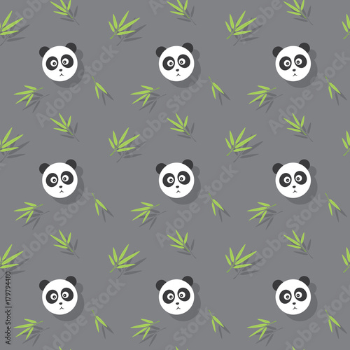 Panda And Bamboo Seamless Pattern Background