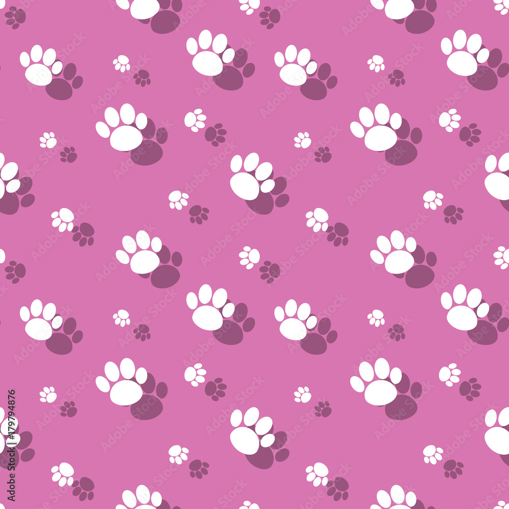 Animal Paw Print Seamless Background Pattern