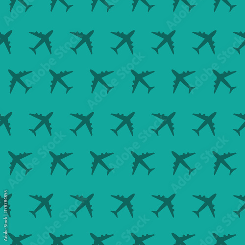 Airplane Commercial Aviation Symbol Seamless Silhouette Pattern