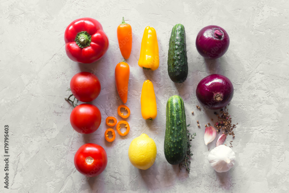 Organic food background. Vegetables on the table Organic food background. Vegetables on the table