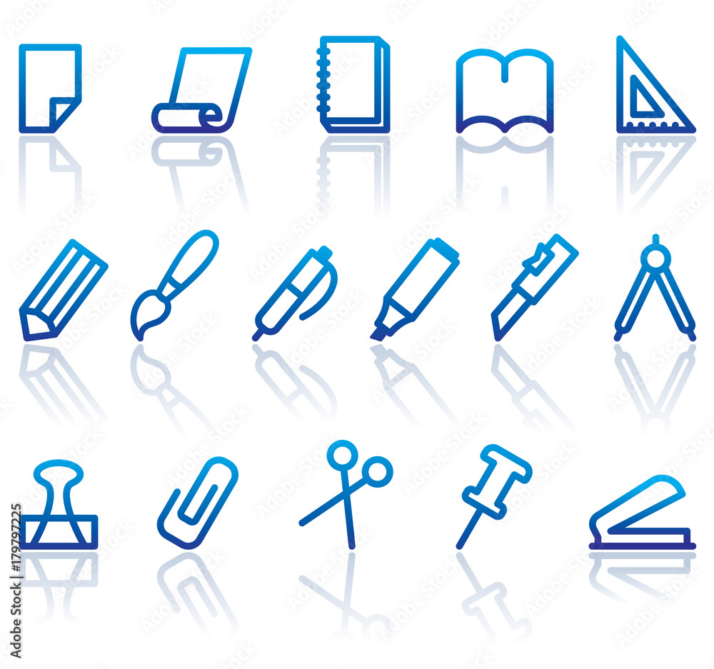 Stationery and office icons Stationery and office icons