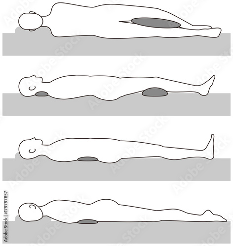 寝るときの腰枕、脚枕
