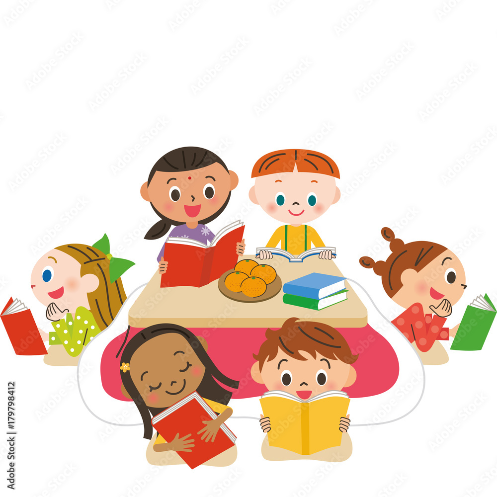 本を読む子供たち 本を読む子供たち