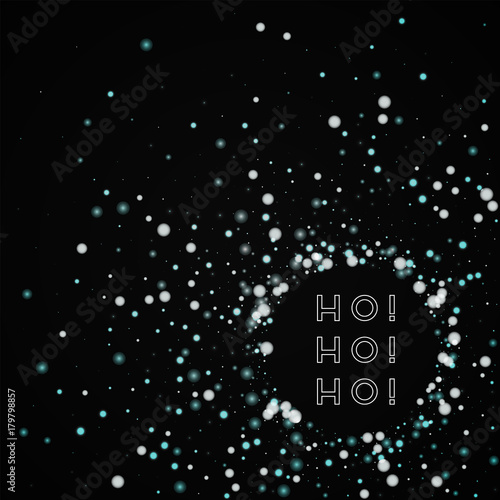 Ho-ho-ho greeting card. Beautiful falling snow background. Beautiful falling snow on wine red background. Awesome vector illustration.