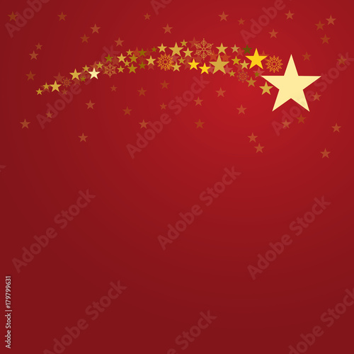 Festive poster Christmas background with copy space. Comet on red