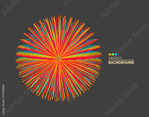 Abstract sphere. Array with dynamic particles. Modern science and technology element. Vector illustration.