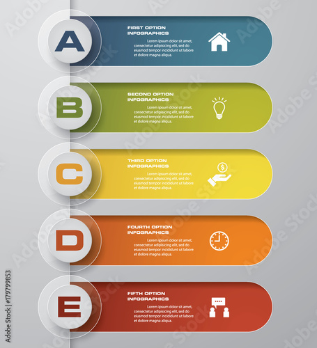 Modern 5 options presentation business infographics template. EPS 10.