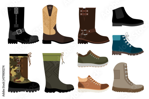 Shoes for men icons set