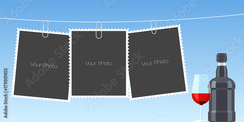 Collage of photo frames vector illustration