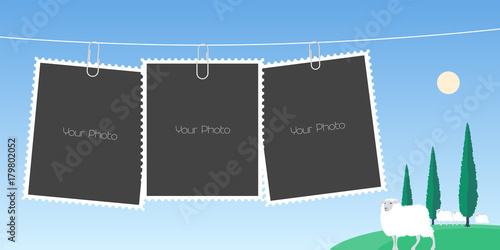 Collage of photo frames vector illustration
