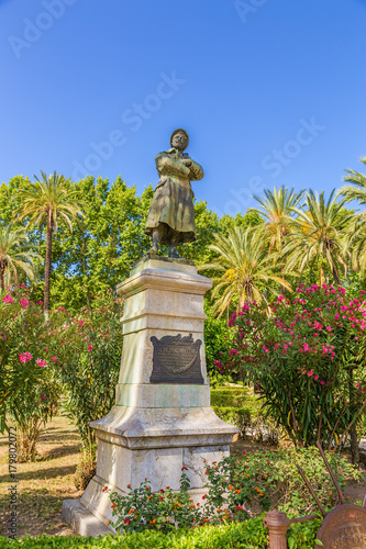 Palermo, Sicily, Italy. Monument, Caetano Bucceri in the park of Villa Bonanno
