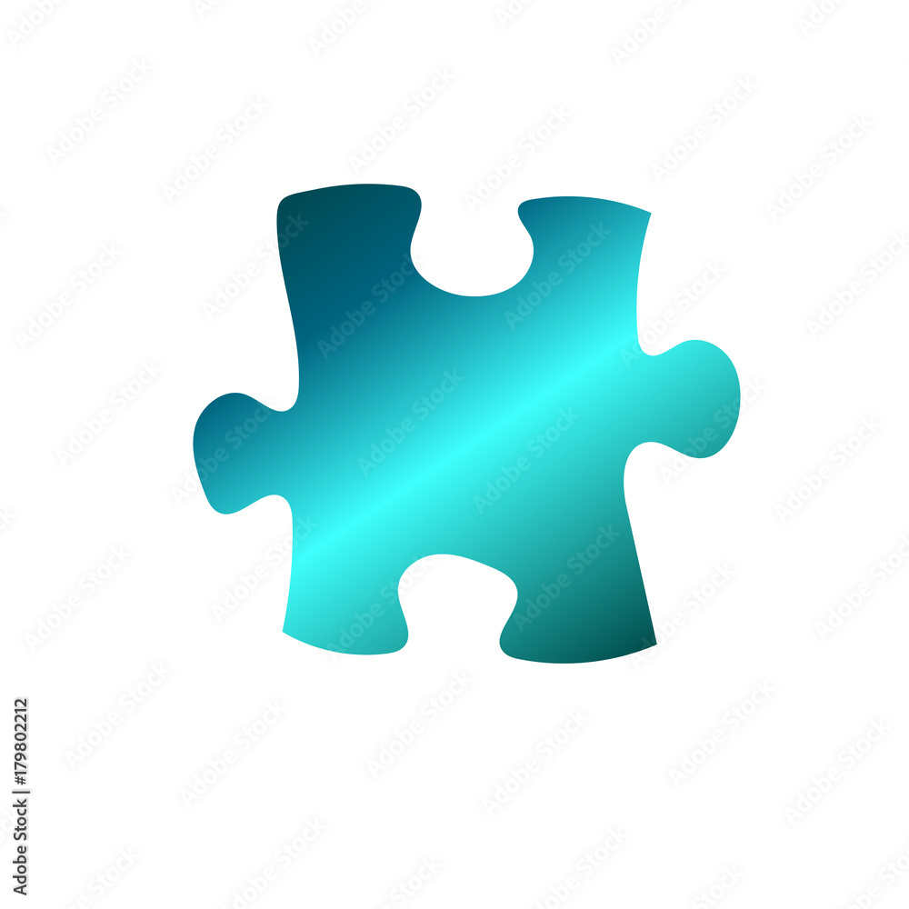 Turquoise puzzle on the white background.Vector illustration Turquoise puzzle on the white background.Vector illustration