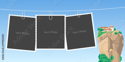Collage of photo frames vector illustration
