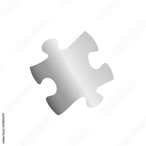 Silver puzzle on the white background.Vector illustration