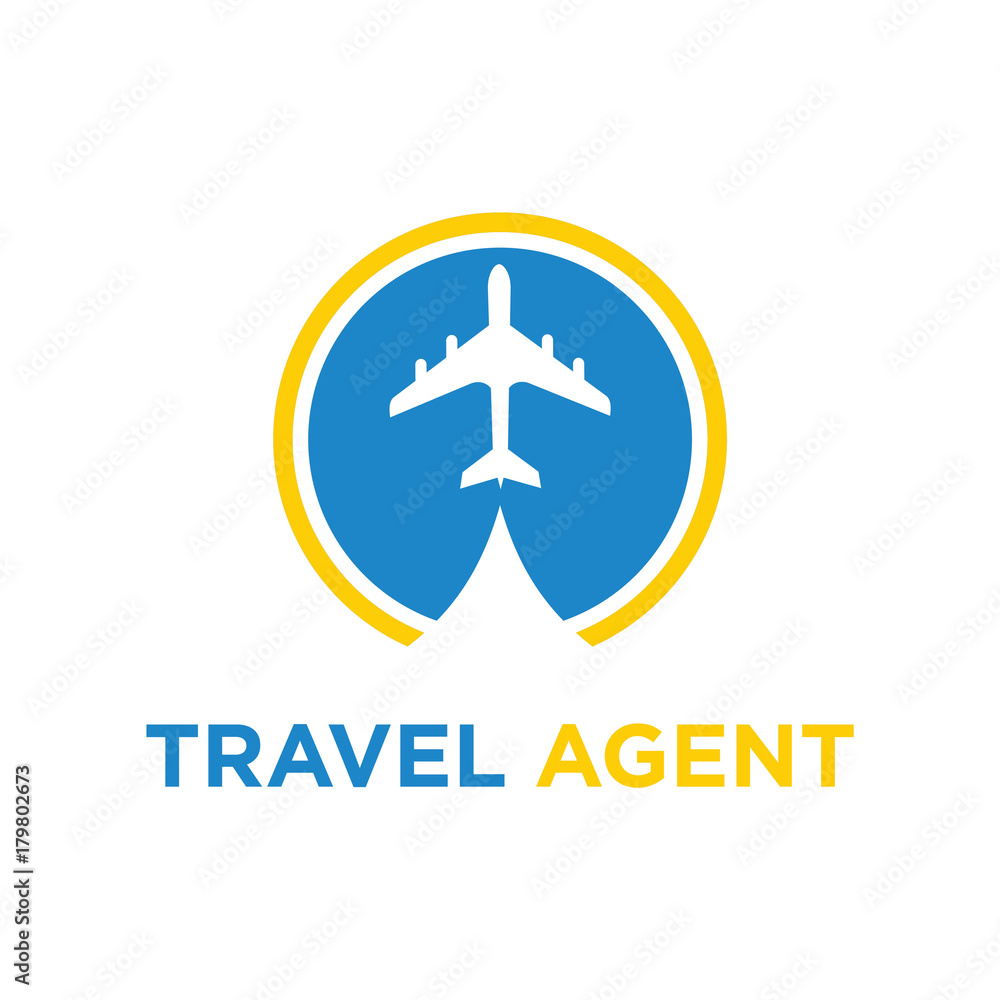 Travel agent logo holiday custom vector illustration