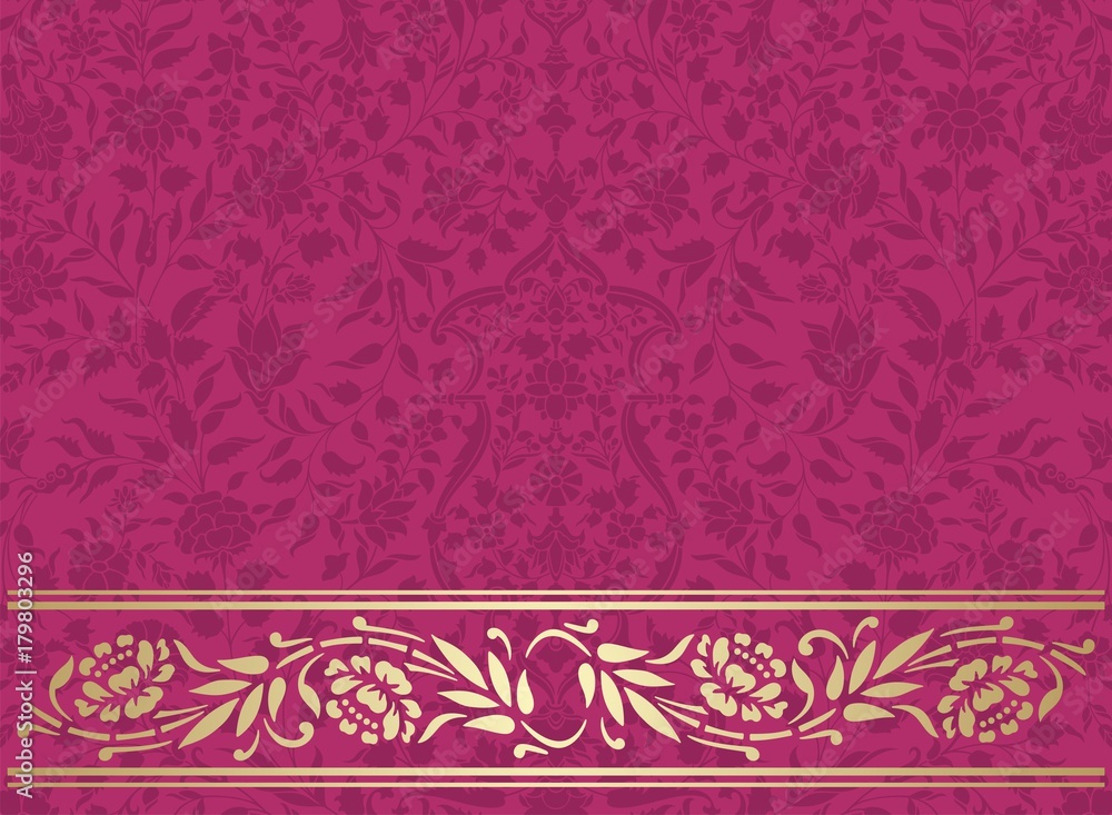 wedding card design, paisley floral pattern , India wedding card design, paisley floral pattern , India