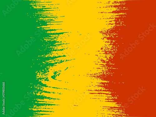 Mali flag design concept. Flag textured by grungy wood pattern. Image relative to travel and politic themes