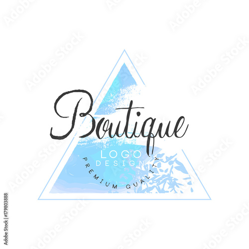 Boutique logo design, premium quality, badge for fashion clothes shop, beauty salon or cosmetician watercolor