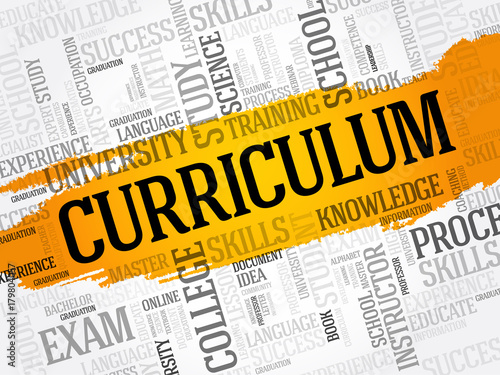 CURRICULUM word cloud collage, education business concept
