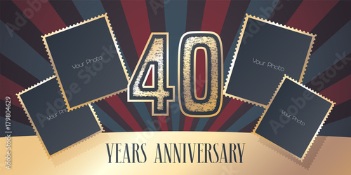 40 years anniversary vector icon, logo