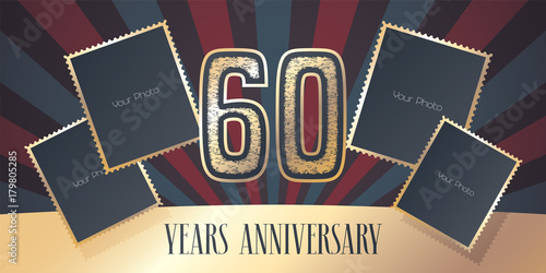 60 years anniversary vector icon, logo